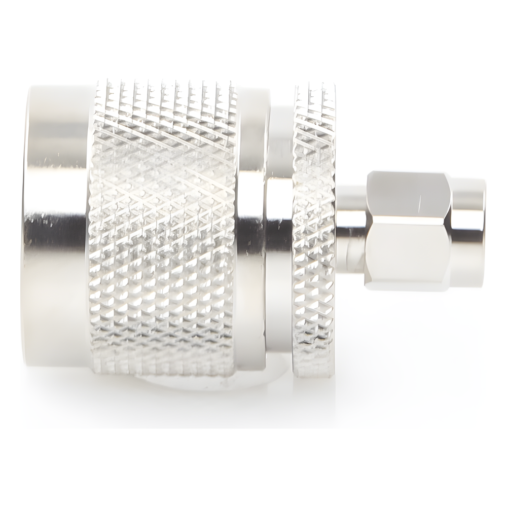 Adaptador en Línea de Conector SMA Macho a N Macho, Níquel/ Oro/ Teflón