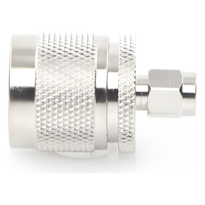 Adaptador en Línea de Conector SMA Macho a N Macho, Níquel/ Oro/ Teflón