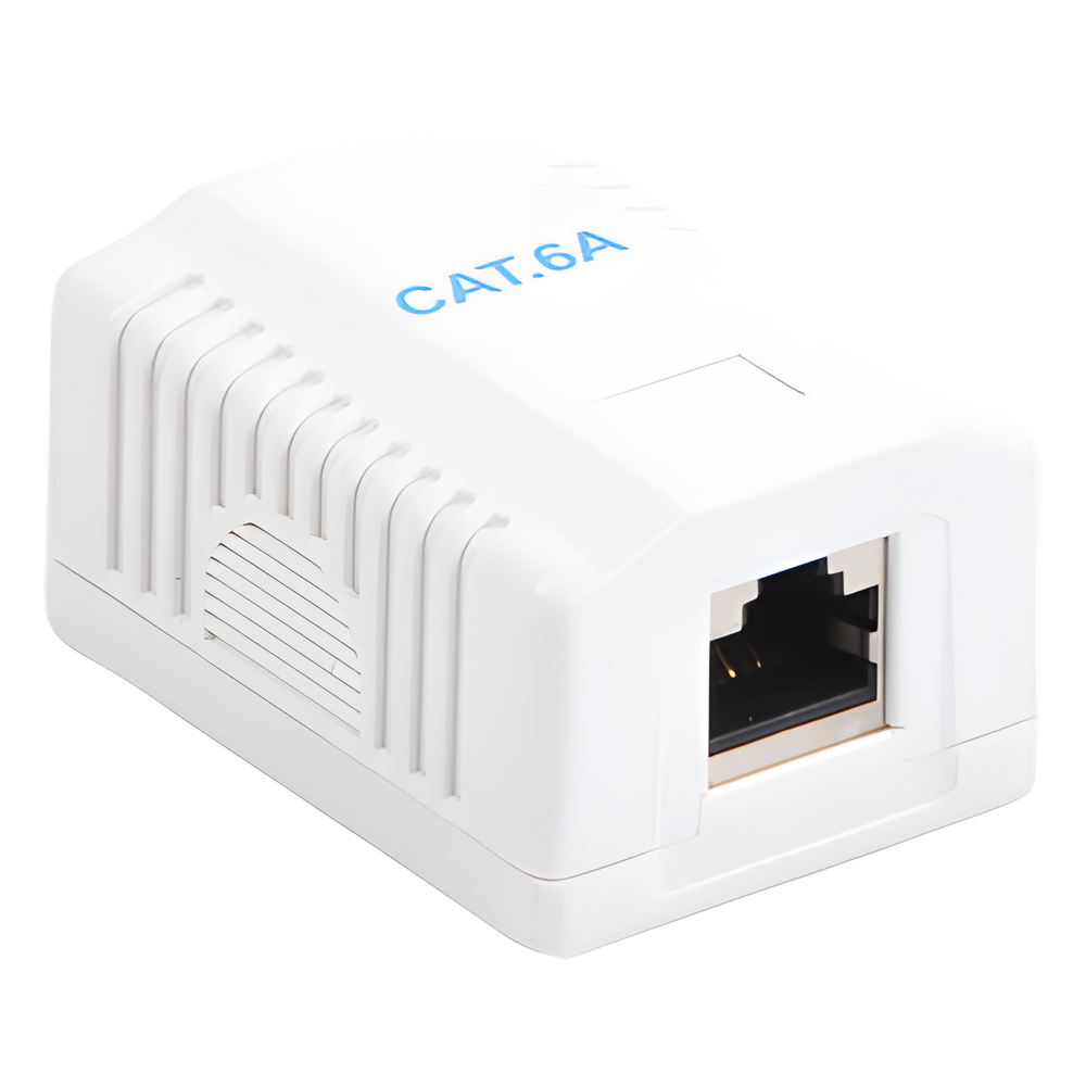 Caja de Pared con 1 Puerto, Incluye 1 Jack STP Cat6A
