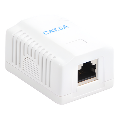 Caja de Pared con 1 Puerto, Incluye 1 Jack STP Cat6A