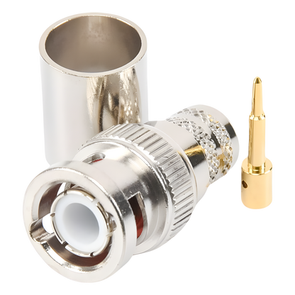 Conector BNC Macho de Anillo Plegable para RG-8/U, LMR-400, 9913, CNT-400, Níquel/ Oro/ Teflón