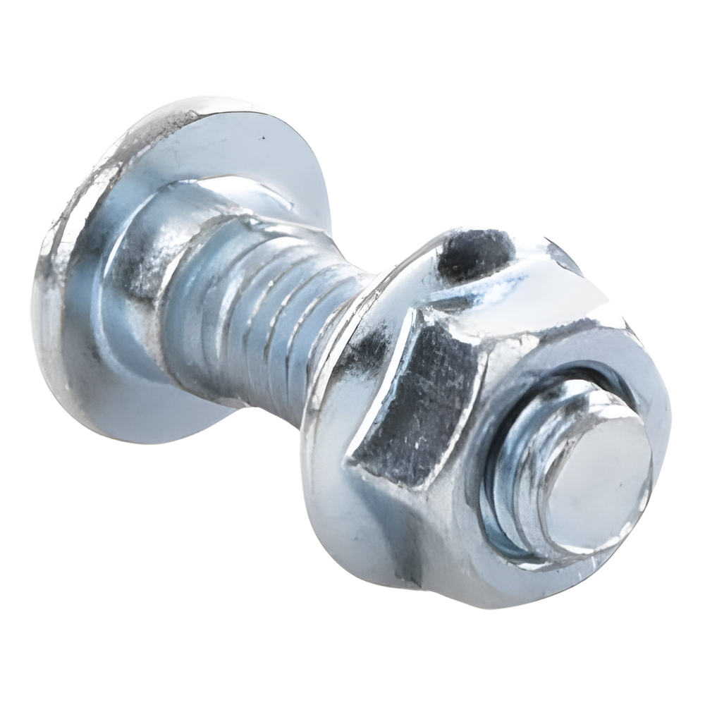 Tornillo + tuerca milimétrico, con acabado Electro Zinc