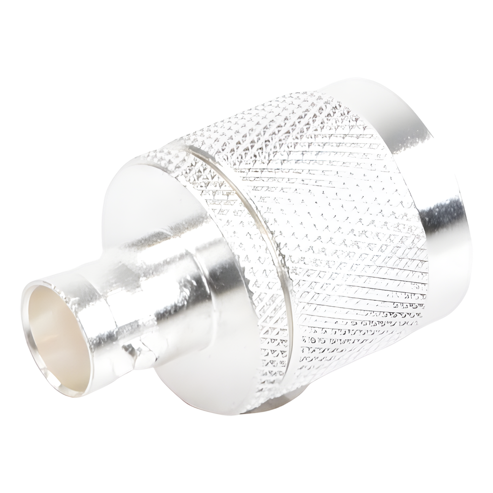 Adaptador en Línea de Conector N Macho a BNC Hembra, Plata/ Oro/ Teflón