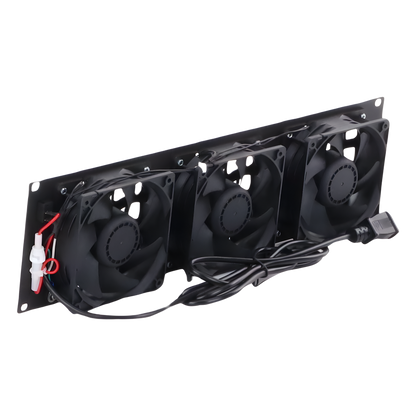 Kit de 3 Ventilador 110 Vca (12 x 12 cm) con Clavija 5-15P. Para instalación en Postes Rack