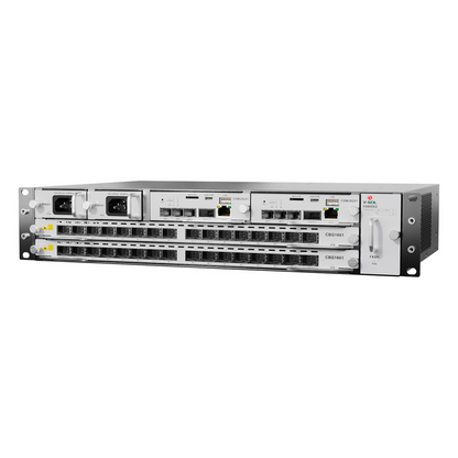 OLT Modular tipo Chasis GPON/XGS-PON Combo,1 Tarjeta de Servicio de 16 Puertos GPON, 2 Ranuras, 2 Fuentes de Alimentación AC, 2 UR