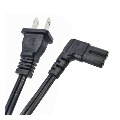 Cable de Alimentación Eléctrica para 120-240 Vca / 1 Metro (3.28 Pies) / 2 Clavijas Tipo Americano / Conector en Forma Tipo L