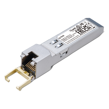 Transceptor mini-GBIC SFP+ RJ45 / Admite 10GBASE-T, 5GBASE-T, 2.5GBASE-T, 1000BASE-T y 100BASE-TX / Distancia Hasta 30 metros / Conector RJ45 (10G)
