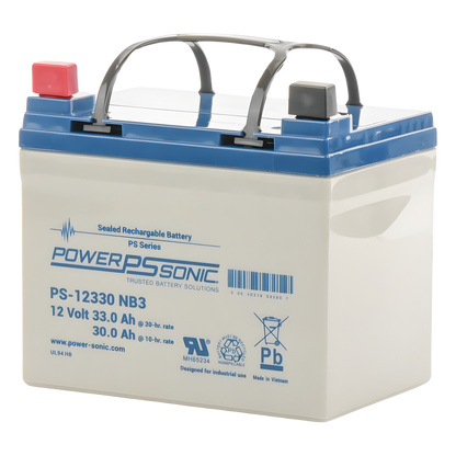 Batería 12V, 33AH, Para Respaldo, Tecnologías AGM/VRLA, 5 Años Vida Útil, Terminales NB3, Reconocida UL