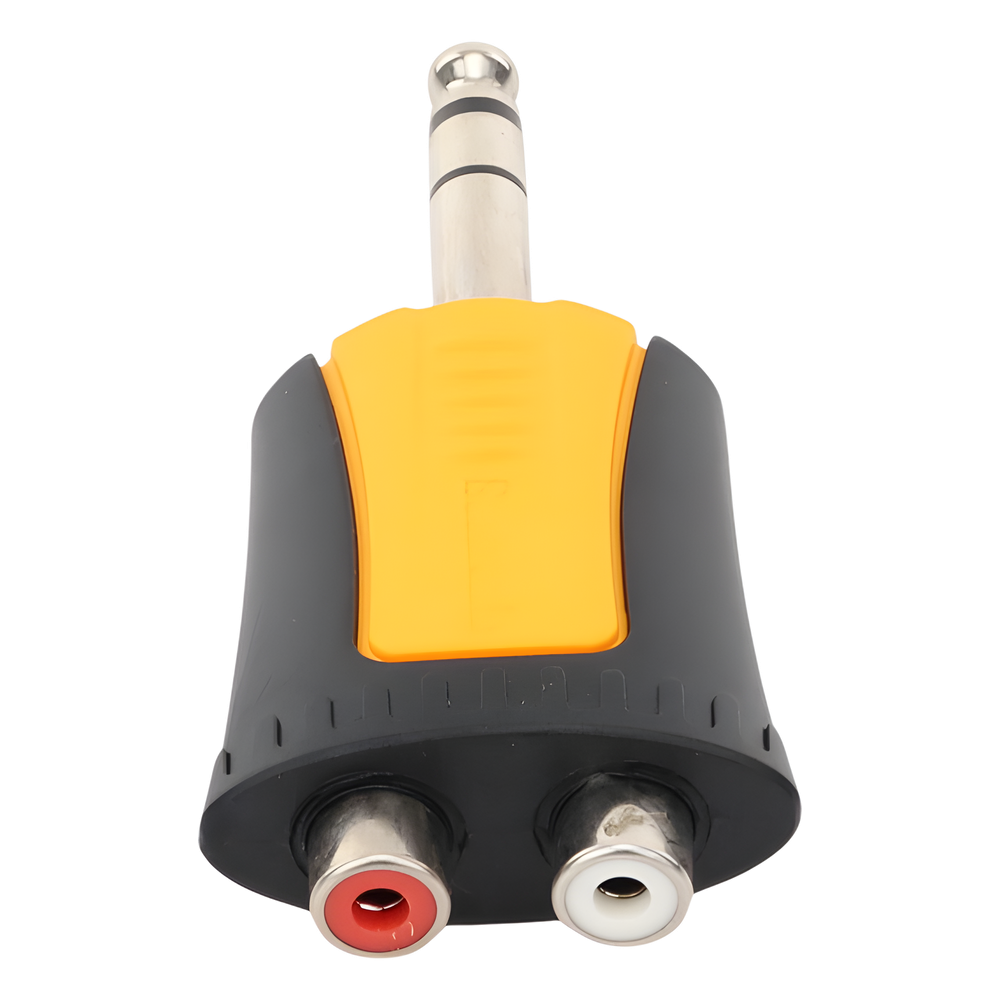 Conector Estéreo | 1/4in - 2 x RCA hembra | Adaptador de Carcasa de Plastico |