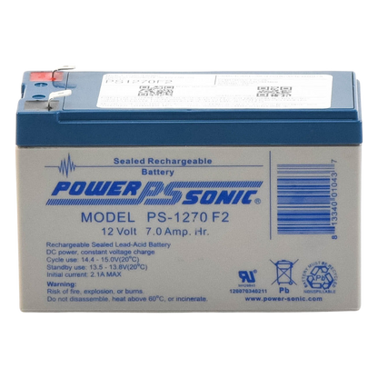 Batería 12V Recargable, 12AH, Para Respaldo, Tecnologías AGM/VRLA, 5 Años Vida Útil, Terminales tipo F2, Reconocida UL , Sin Mantenimiento, Sin