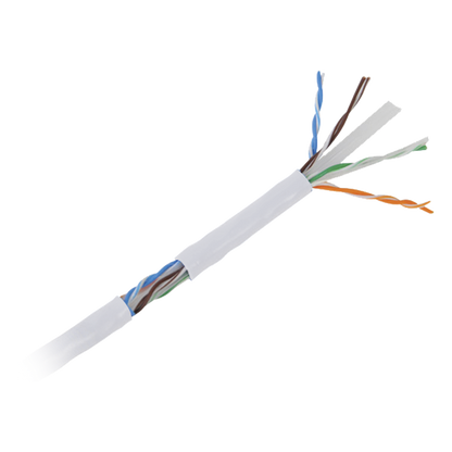 Bobina de Cable UTP de 305 Metros (1000 Pies) Cat6 Aleación de Cobre y Aluminio (CCA), Color Blanco, Uso Exclusivo Interior