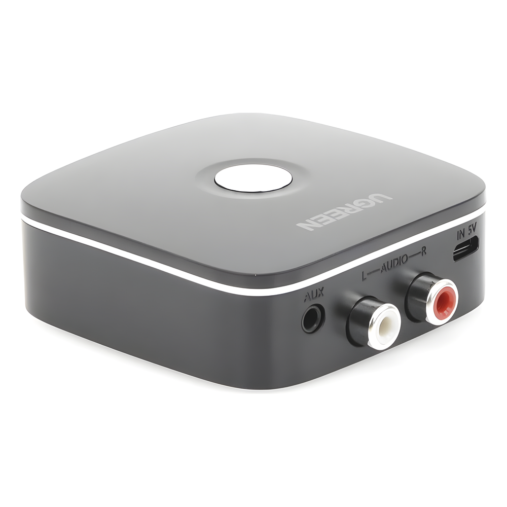 Receptor de Audio Bluetooth 5.0 a RCA o Auxiliar 3.5mm / Tecnología EDR / Reconexión Automática / Hasta 10 m / Ideal para Conectar Celulares, o