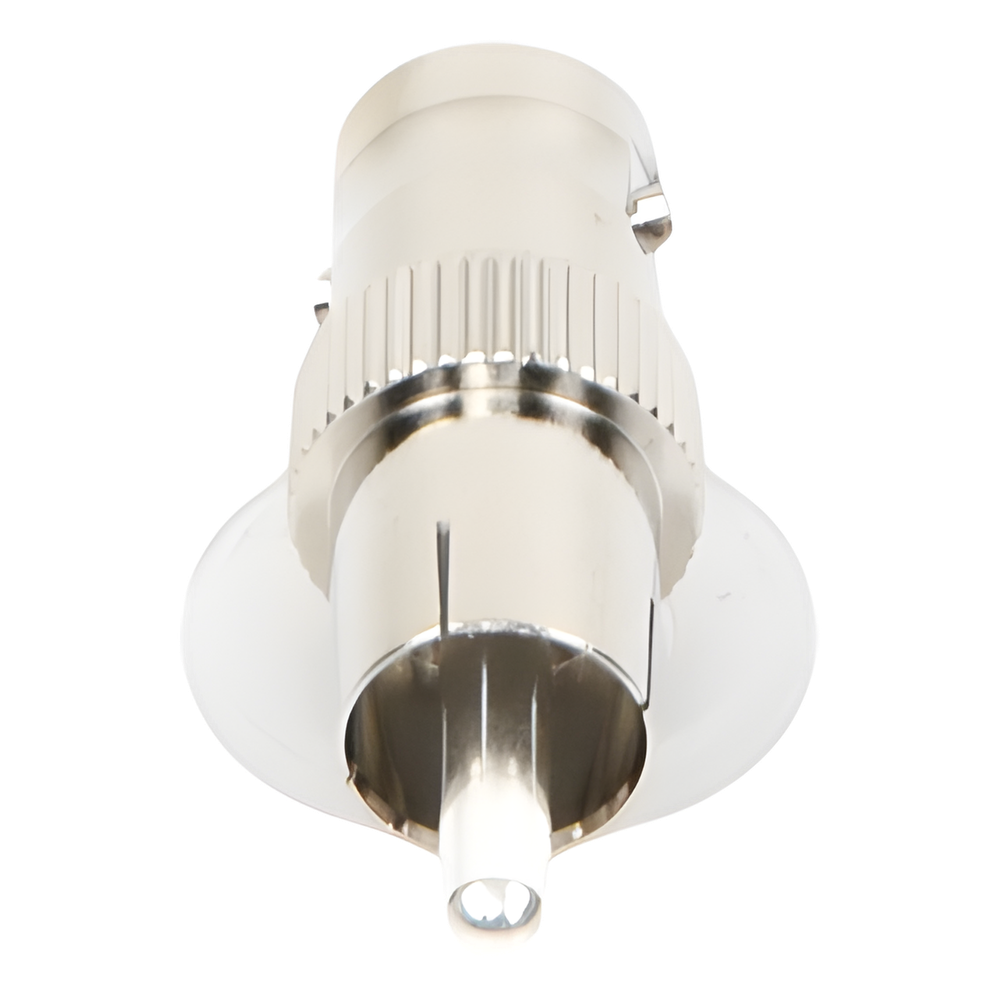 Adaptador de BNC Hembra a RCA Macho en 50 Ohm para Fono, uso en Aplicaciones de Audio-Video, Níquel/ Plata/ Delrin