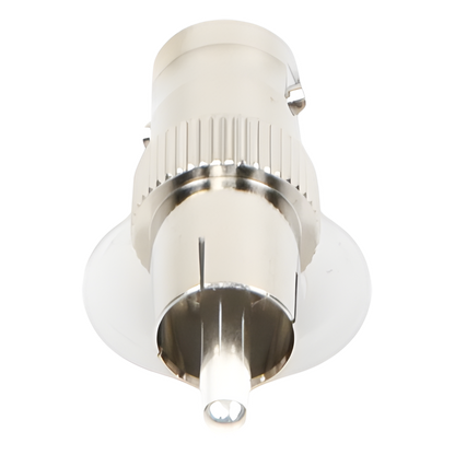 Adaptador de BNC Hembra a RCA Macho en 50 Ohm para Fono, uso en Aplicaciones de Audio-Video, Níquel/ Plata/ Delrin