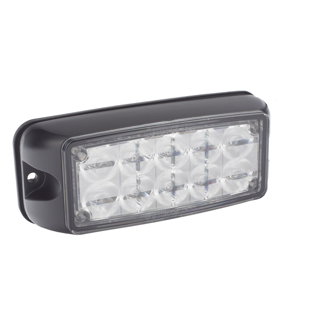Luz de Advertencia de 10 LED, Rojo/Azul, 5x2 Pulgadas, Lente Transparente, Bisel Negro