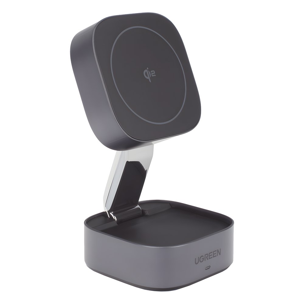 Cargador Inalámbrico 2 en 1 25W / Tecnología Magnética Qi 2 / 15W para Teléfono + 5W para Auriculares / Puerto USB-C 5W / Protecciones Múltiples