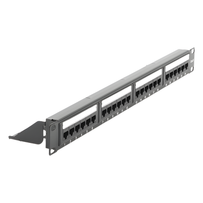 Panel de Parcheo de Impacto (110) UTP de 24 Puertos Cat6, 19 Pulgadas (48.26 cm), con Barra para Organizar Cable