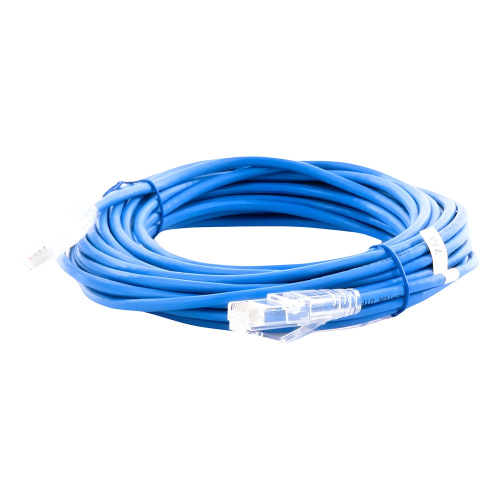 Cable de Parcheo Slim UTP Cat6A - 7 Metros (22.97 Pies) Azul, Diámetro Reducido (28 AWG)