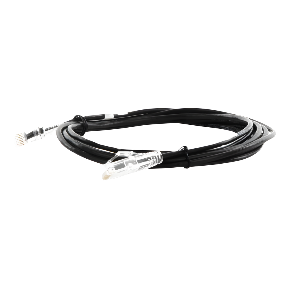 Cable de Parcheo Slim UTP Cat6A - 3 Metros (9.84 Pies) Negro, Diámetro Reducido (28 AWG)