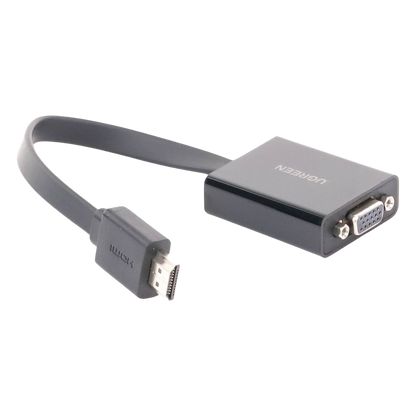 Adaptador HDMI a VGA / Resolución 1080P / Audio 3.5mm / Con Puerto Micro USB para Alimentación / Plug & Play / No Requiere Controlador / ABS
