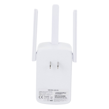 Repetidor / Extensor de Cobertura WiFi N / MU-MISO / 300 Mbps 2.4 GHz / 3 antenas externas / Botón WPS