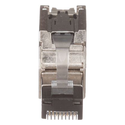 Plug RJ45 Blindado, Instalación Recta, Terminación en Campo Certificable, Compatible con Cat5e, Cat6 y Cat6A, Color Plata