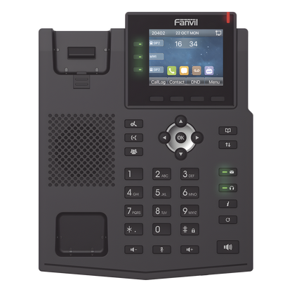 Teléfono IP / 6 Líneas SIP / Pantalla LCD a Color 2.8" / Audio HD G.722 y Opus / Conferencia 3 Vías / Puertos Gigabit / PoE 802.3af / OpenVPN / IPv6