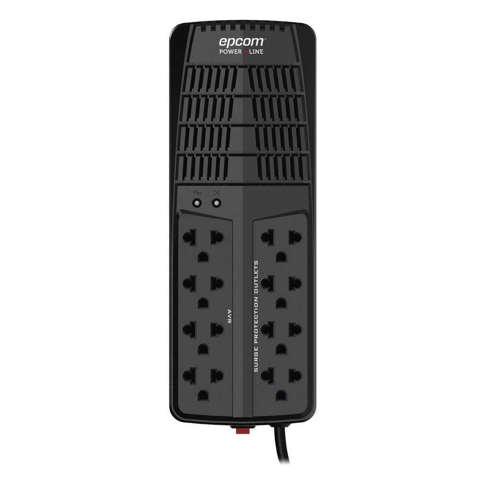 Regulador de Voltaje 1000 VA-500 W / 4 Contactos con AVR / 4 Contactos con Supresor de Picos / Protección RJ11