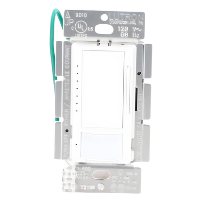 Atenuador de pared con sensor de ocupación y vacancia Maestro, 120 V, 600 W incandescente/halógeno y 150 W LED/CFL regulables, unipolar o