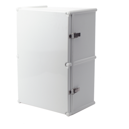 Gabinete Plástico para Exterior (IP65) de 560 X 380 x 265 mm Cierre por broche.