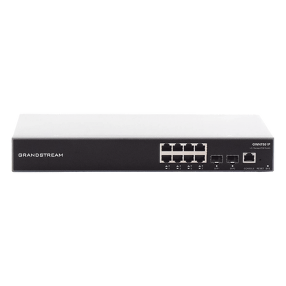 Switch PoE+ Gigabit Administrable / 8 puertos 10/100/1000 Mbps + 2 Puertos SFP Uplink / Hasta 120W / Compatible con GWN Cloud.