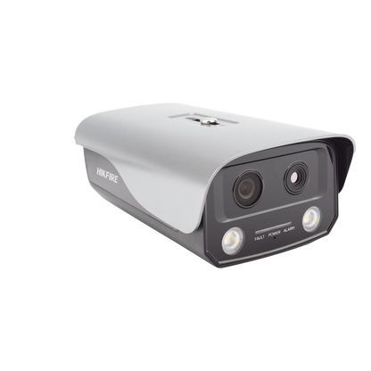 (HikFire) Cámara IP de Detección Térmica de Incendios / Detección de Llamas y Temperaturas Anormales / 4 Megapíxel (Lente Óptico) + 1 Megapíxel