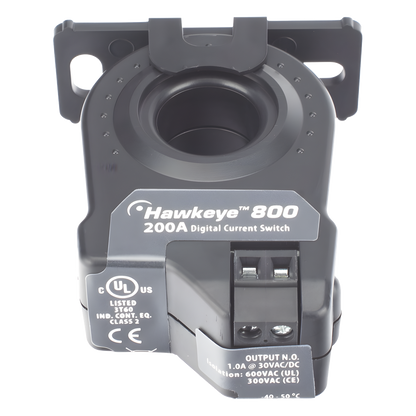 Interruptor de estado de corriente on/off de núcleo sólido, serie Hawkeye Hx00, para monitoreo de cargas fijas de 0.25 a 200 A