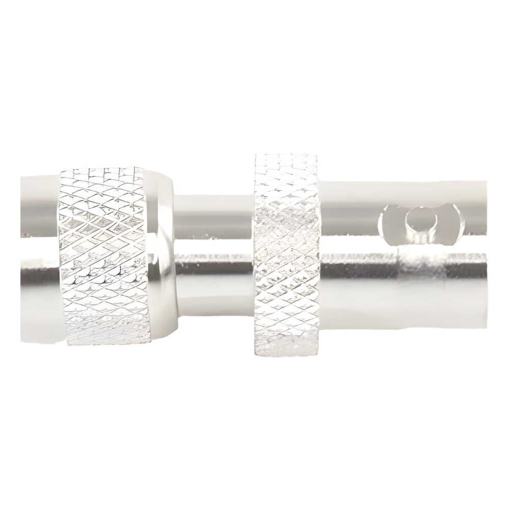 Adaptador en Línea, de Conector Mini UHF Macho a BNC Hembra, Níquel/ Oro/ Teflón