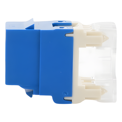 Conector Jack Estilo 110 (de Impacto), Tipo Keystone, Categoría 6, de 8 Posiciones y 8 Cables, Color Azul