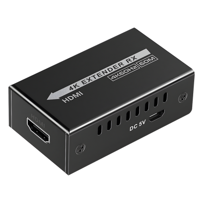 Extensor Mini 4K120Hz USB-C a HDMI | Transmisión 18 Gbps | Distancia 60m 4K@60Hz | HDR10 / HDCP 2.2 | Protección ESD ±8KV | Alimentación por Fuente