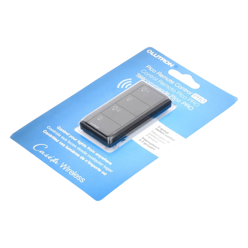 Control Pico inalámbrico de 4 botones color negro para encender y apagar 2 grupos de luces, compatible con Caseta Wireless, RA2 Select, RadioRA 2 y