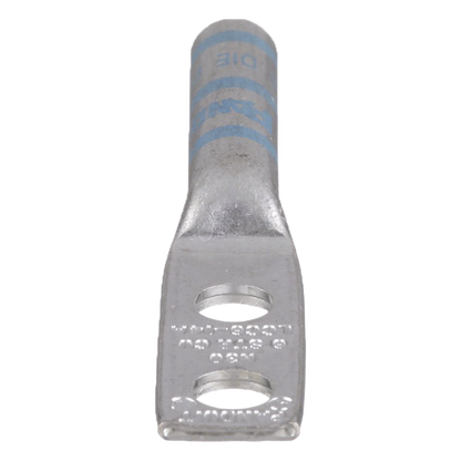 Zapata de compresión LCC6-14A-L para cal. 6 Awg, Doble barreno para tornillo prisionero de 1/4, Espaciado de orificio 16mm, 1 Pz