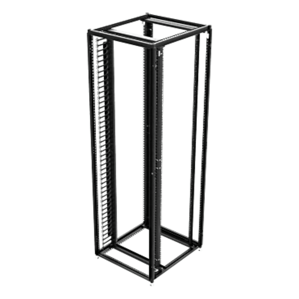 Organizador Vertical de Cables para Rack 45 UR (79 in) / Acero Negro RAL 9005 / Sección 95x208 mm (3.7x8.2 in) / Capacidad 726 Cables / Dedos cada