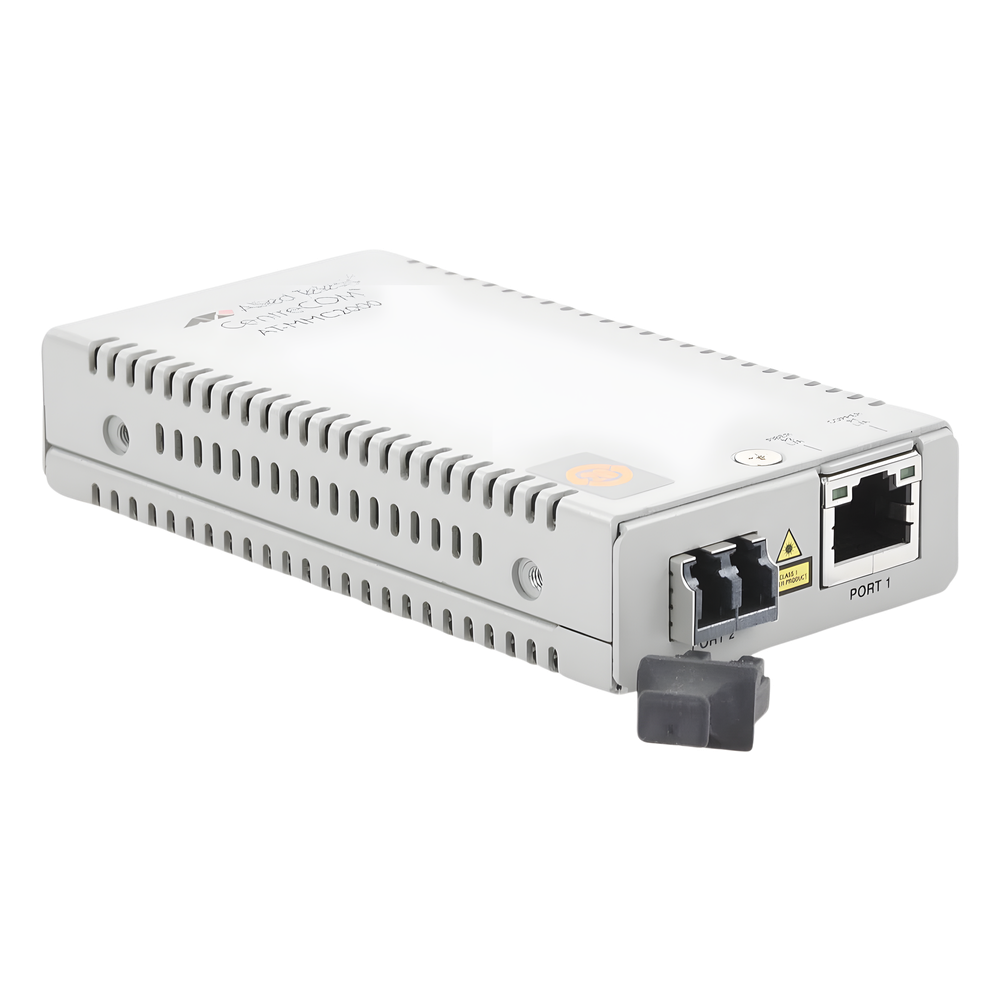 Convertidor de medios Gigabit Ethernet a fibra óptica, conector LC, multimodo (MMF), distancia de 220 hasta 500 m, con fuente de alimentación