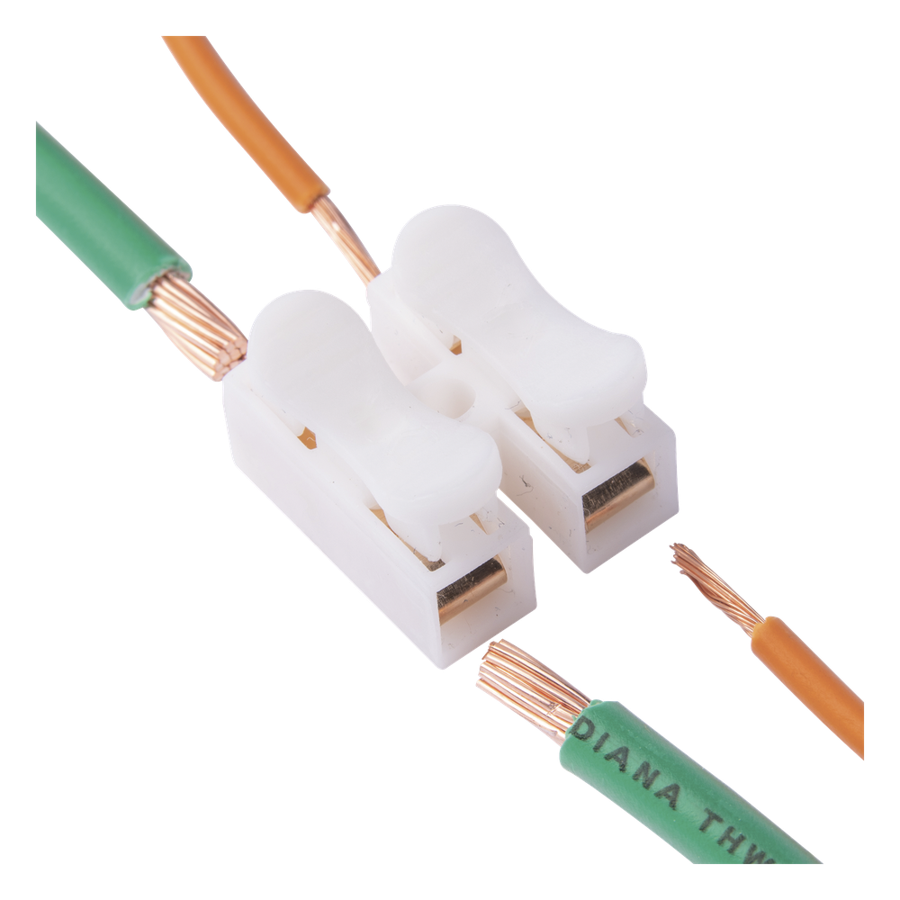 Conector tipo PUSH de 2 Contactos / Para una Conexión Rápida / Puentes de Cables