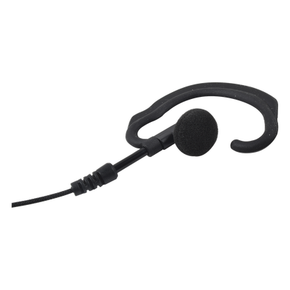 Micrófono de solapa con gancho suave para la oreja y fibra trenzada para puerto de accesorios Icom de 2 pines con tornillos