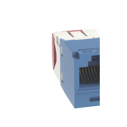 Conector Jack RJ45 Estilo TG, Mini-Com, Categoría 5e, de 8 Posiciones y 8 Cables, Color Azul
