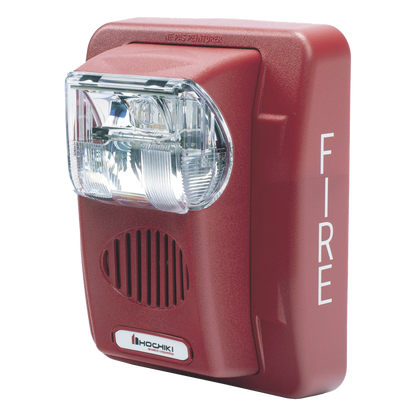 Sirena Estrobo, 12 Vcd, Multi-Candela 15 hasta 110 cd, Montaje En Pared, Color Rojo, Serie HEC3 (0500-05980) Hochiki