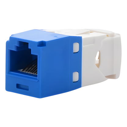 Conector Jack RJ45 Estilo TG, Mini-Com, Categoría 6, de 8 Posiciones y 8 Cables, Color Azul