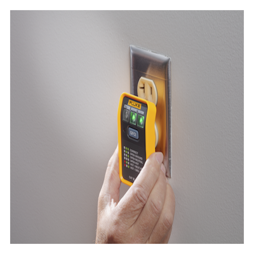 Probador de Tomacorriente Eléctrico Estándar o GFCI, Con LEDs de Alto Brillo y Gráfico Incluido Para Verificar Rápida y Fácilmente el Cableado