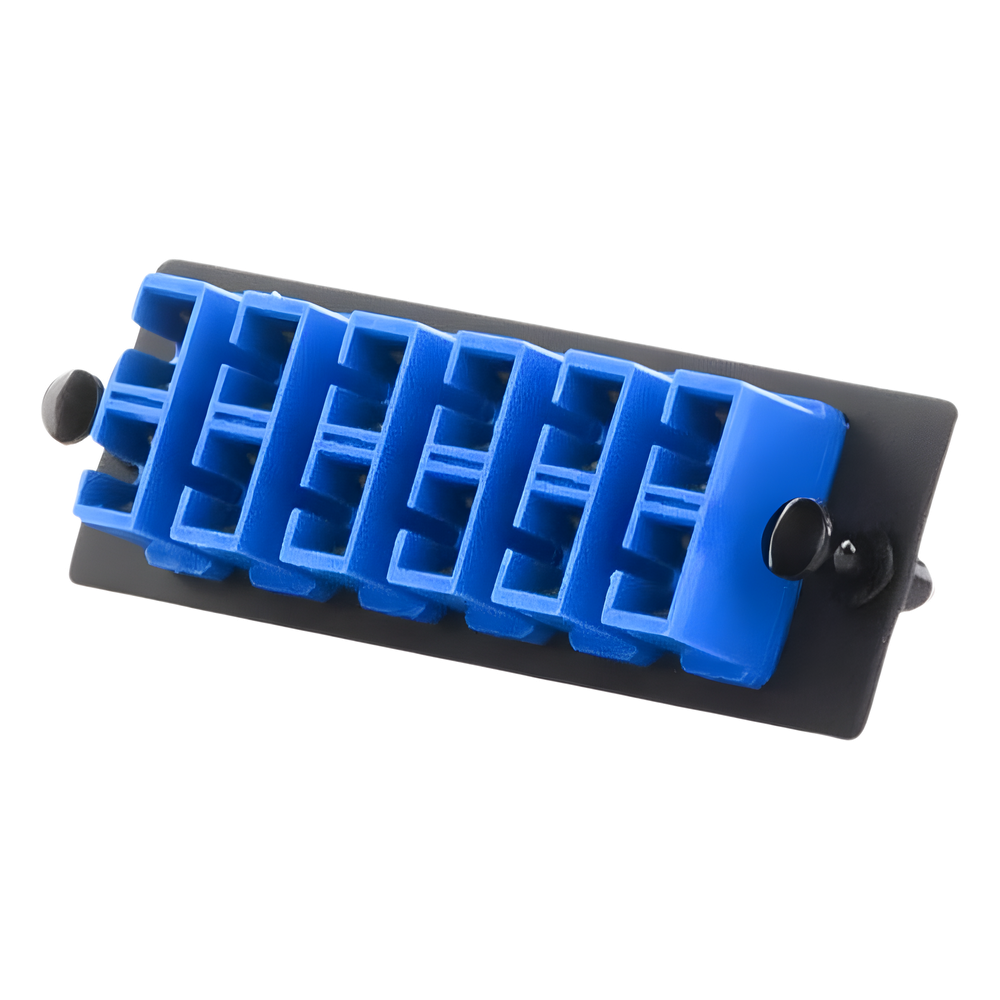 Placa Acopladora de Fibra Optica FAP, Con 6 Conectores SC Duplex (12 Fibras), Para Fibra Monomodo OS1/OS2, Color Azul