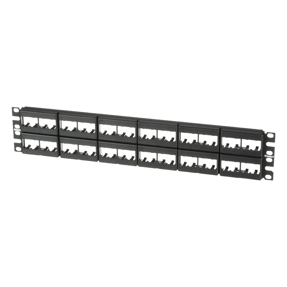 Panel de Parcheo Modular Mini-Com (Sin Conectores), Plano, Sin Blindaje, de 48 Puertos, 2 UR