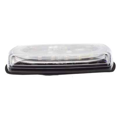 Mini torreta de 48 LED 10 Pulgadas, Ambar/Claro, Lente Transparente, Montaje Permamente Y Conexión Por Cableado