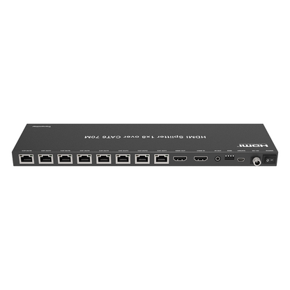 Splitter HDMI 1x8 | Extensor HDMI | 4K@30Hz 40m | 1080p@60Hz 70m | Función PoC | 4:4:4